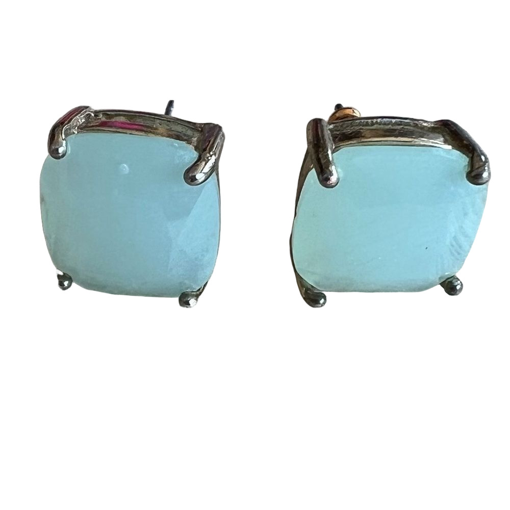 🍭6/$30 pale pastel green square faceted post earrings